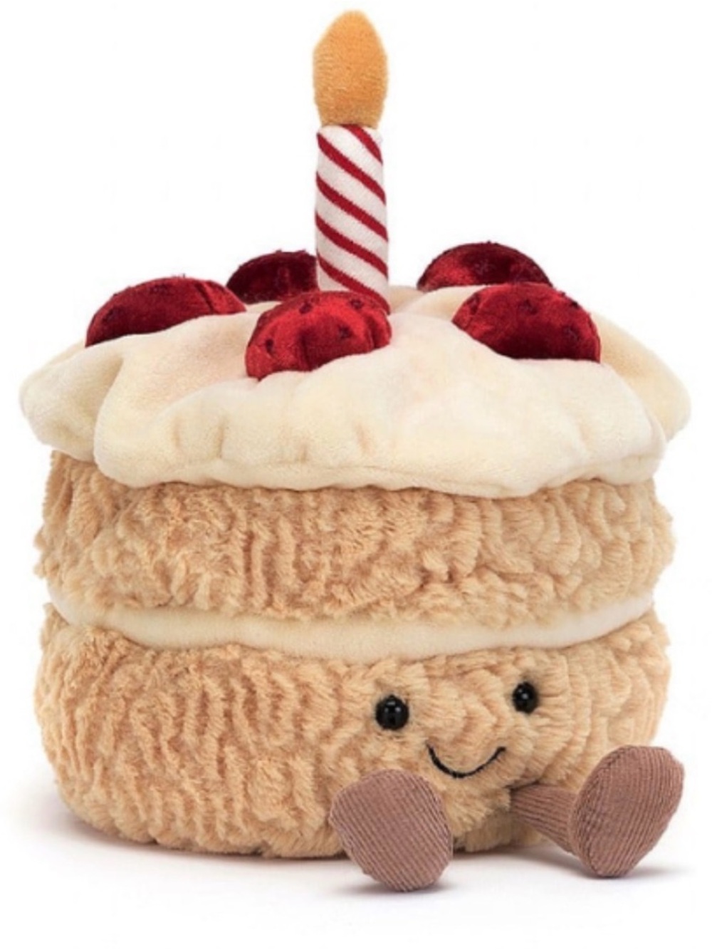 🎂 Jellycat Birthday Cake Amusable Plush - Cream & Red